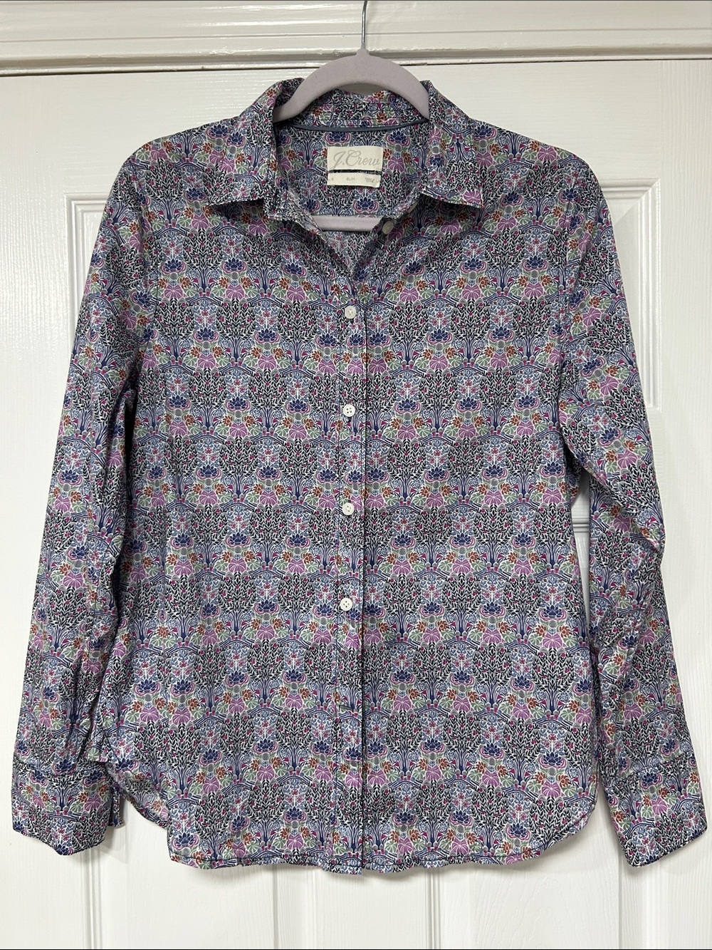 J. Crew Women’s Floral Button-Down Shirt - Purple, Pink, Blue